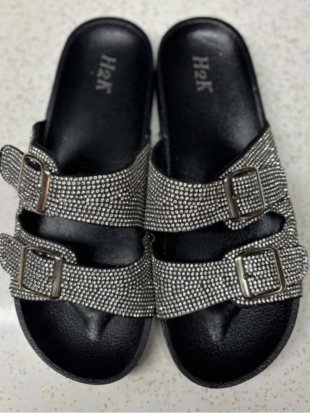 Women’s Glitter Double Buckle Sandals